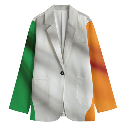 Irish Flag Print Women's Cotton Blazer