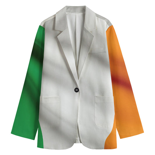 Irish Flag Print Women's Cotton Blazer