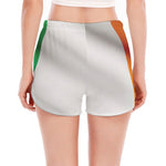 Irish Flag Print Women's Split Running Shorts