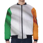 Irish Flag Print Zip Sleeve Bomber Jacket