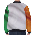 Irish Flag Print Zip Sleeve Bomber Jacket