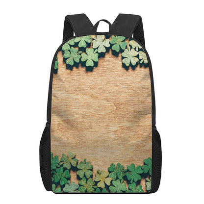 Irish Four Leaf Clovers Wood Print 17 Inch Backpack