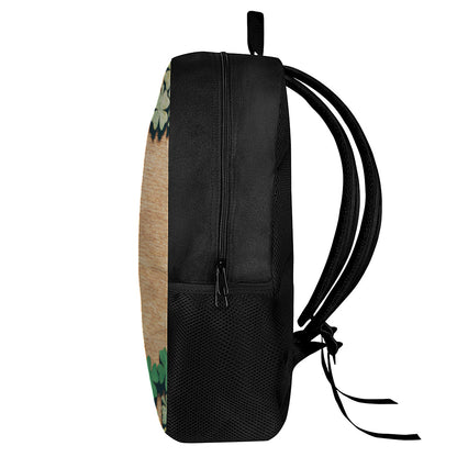 Irish Four Leaf Clovers Wood Print 17 Inch Backpack