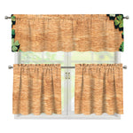 Irish Four Leaf Clovers Wood Print 3 Piece Kitchen Curtains