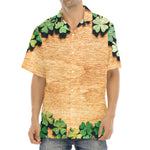 Irish Four Leaf Clovers Wood Print Aloha Shirt