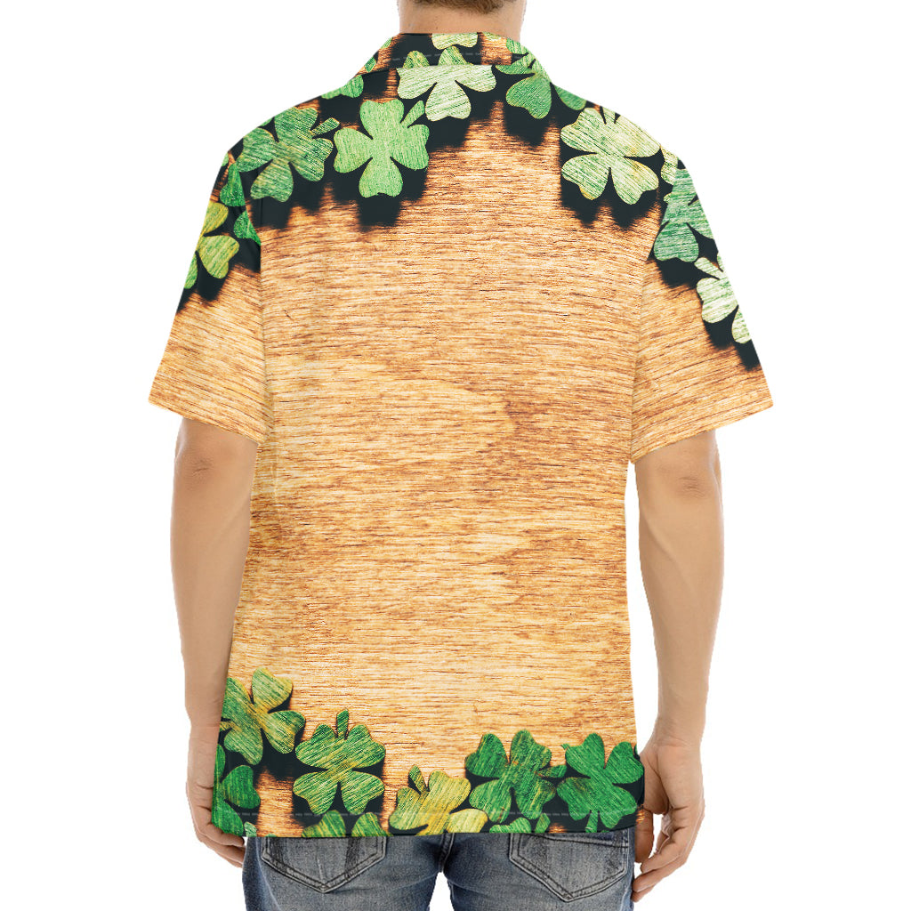 Irish Four Leaf Clovers Wood Print Aloha Shirt