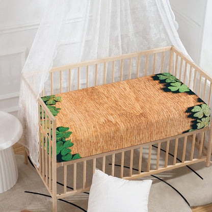 Irish Four Leaf Clovers Wood Print Baby Crib Sheet