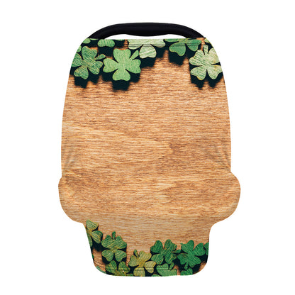 Irish Four Leaf Clovers Wood Print Baby Seat Cover