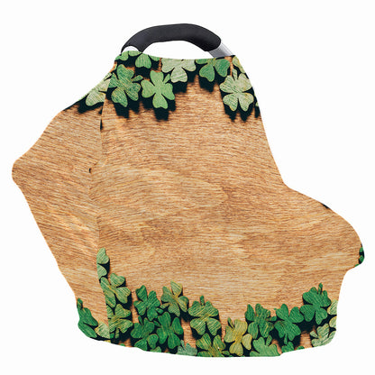 Irish Four Leaf Clovers Wood Print Baby Seat Cover