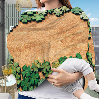 Irish Four Leaf Clovers Wood Print Baby Seat Cover