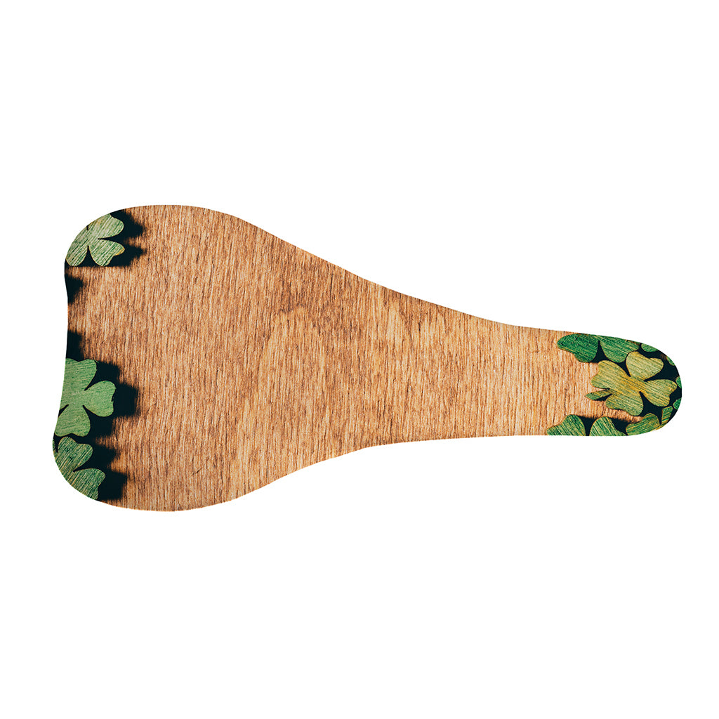 Irish Four Leaf Clovers Wood Print Bicycle Seat Cover