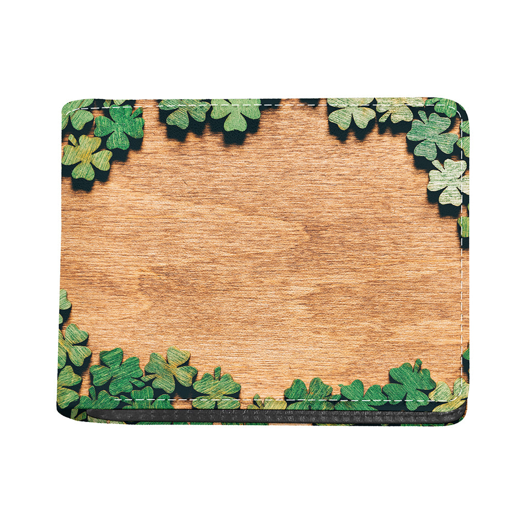 Irish Four Leaf Clovers Wood Print Bifold Wallet