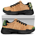 Irish Four Leaf Clovers Wood Print Black Chunky Shoes