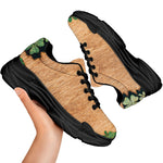 Irish Four Leaf Clovers Wood Print Black Chunky Shoes