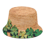 Irish Four Leaf Clovers Wood Print Bucket Hat