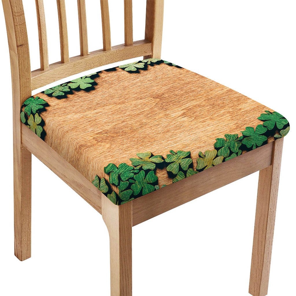 Irish Four Leaf Clovers Wood Print Chair Cushion Cover