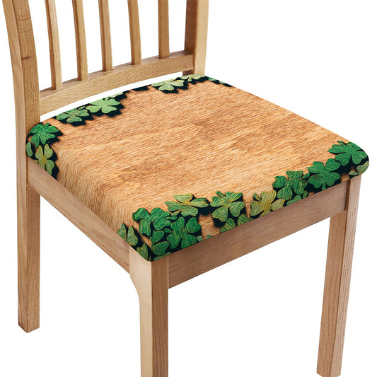 Irish Four Leaf Clovers Wood Print Chair Cushion Cover