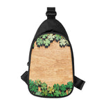 Irish Four Leaf Clovers Wood Print Chest Bag