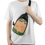 Irish Four Leaf Clovers Wood Print Chest Bag