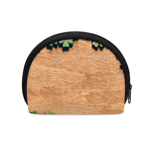 Irish Four Leaf Clovers Wood Print Coin Purse