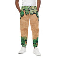 Irish Four Leaf Clovers Wood Print Cotton Sweatpants