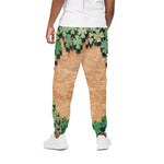 Irish Four Leaf Clovers Wood Print Cotton Pants