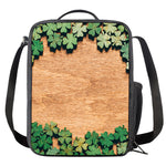 Irish Four Leaf Clovers Wood Print Crossbody Lunch Bag