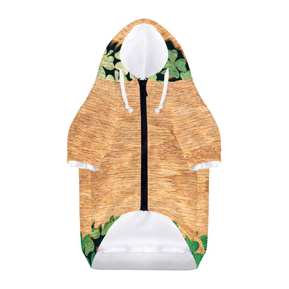 Irish Four Leaf Clovers Wood Print Dog Zip Up Hoodie