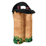 Irish Four Leaf Clovers Wood Print Double Neoprene Wine Tote