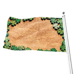 Irish Four Leaf Clovers Wood Print Flag