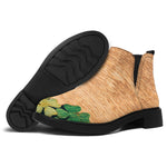 Irish Four Leaf Clovers Wood Print Flat Ankle Boots