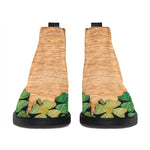 Irish Four Leaf Clovers Wood Print Flat Ankle Boots
