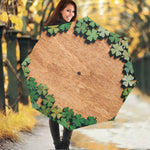 Irish Four Leaf Clovers Wood Print Foldable Umbrella