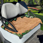 Irish Four Leaf Clovers Wood Print Golf Cart Seat Cover