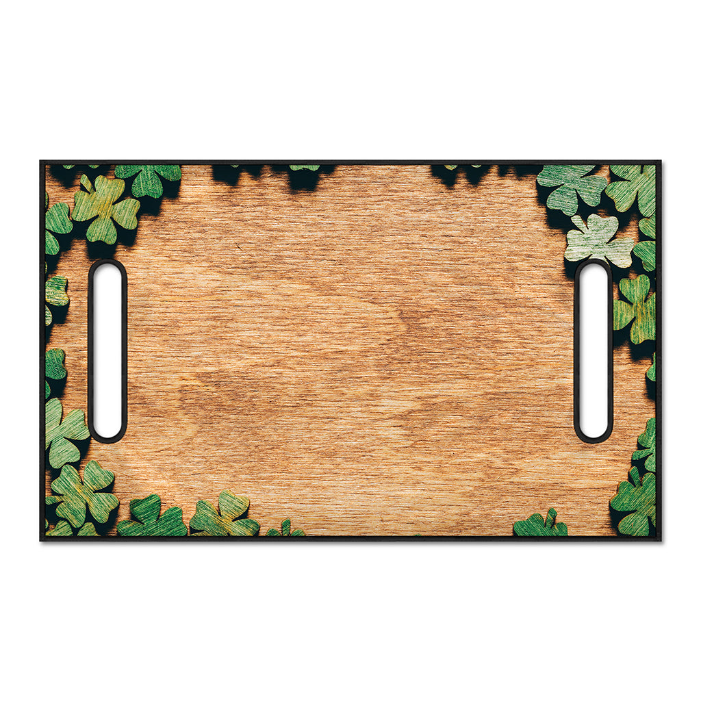 Irish Four Leaf Clovers Wood Print Golf Cart Seat Cover
