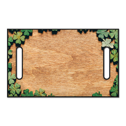 Irish Four Leaf Clovers Wood Print Golf Cart Seat Cover