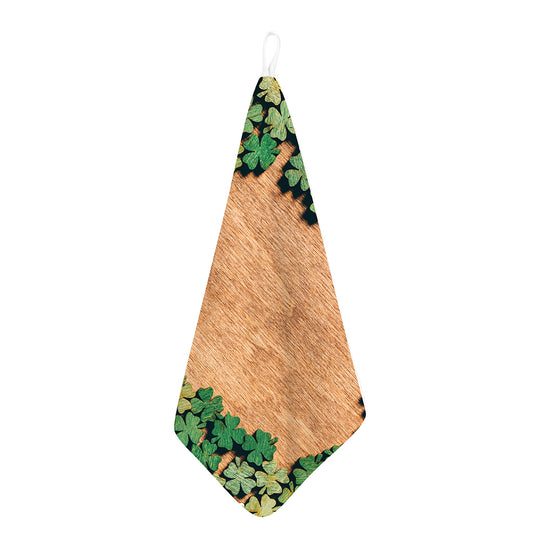 Irish Four Leaf Clovers Wood Print Hand Towel