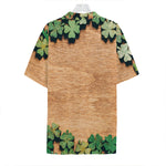 Irish Four Leaf Clovers Wood Print Hawaiian Shirt