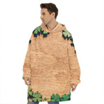 Irish Four Leaf Clovers Wood Print Hoodie Blanket