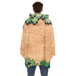 Irish Four Leaf Clovers Wood Print Hoodie Blanket