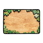 Irish Four Leaf Clovers Wood Print Kitchen Mat