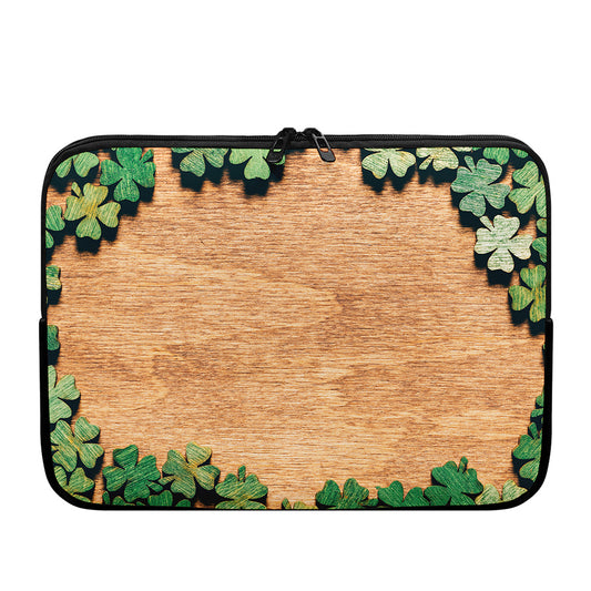 Irish Four Leaf Clovers Wood Print Laptop Sleeve