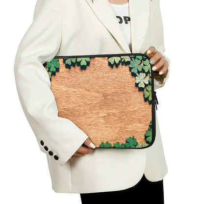 Irish Four Leaf Clovers Wood Print Laptop Sleeve