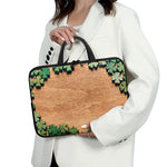 Irish Four Leaf Clovers Wood Print Laptop Sleeve With Handle