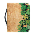 Irish Four Leaf Clovers Wood Print Leather Bible Cover