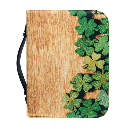 Irish Four Leaf Clovers Wood Print Leather Bible Cover