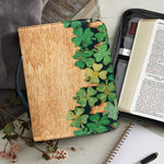 Irish Four Leaf Clovers Wood Print Leather Bible Cover