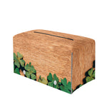 Irish Four Leaf Clovers Wood Print Leather Tissue Box Cover