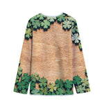 Irish Four Leaf Clovers Wood Print Long Sleeve Short Coat