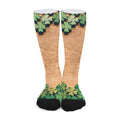 Irish Four Leaf Clovers Wood Print Long Socks